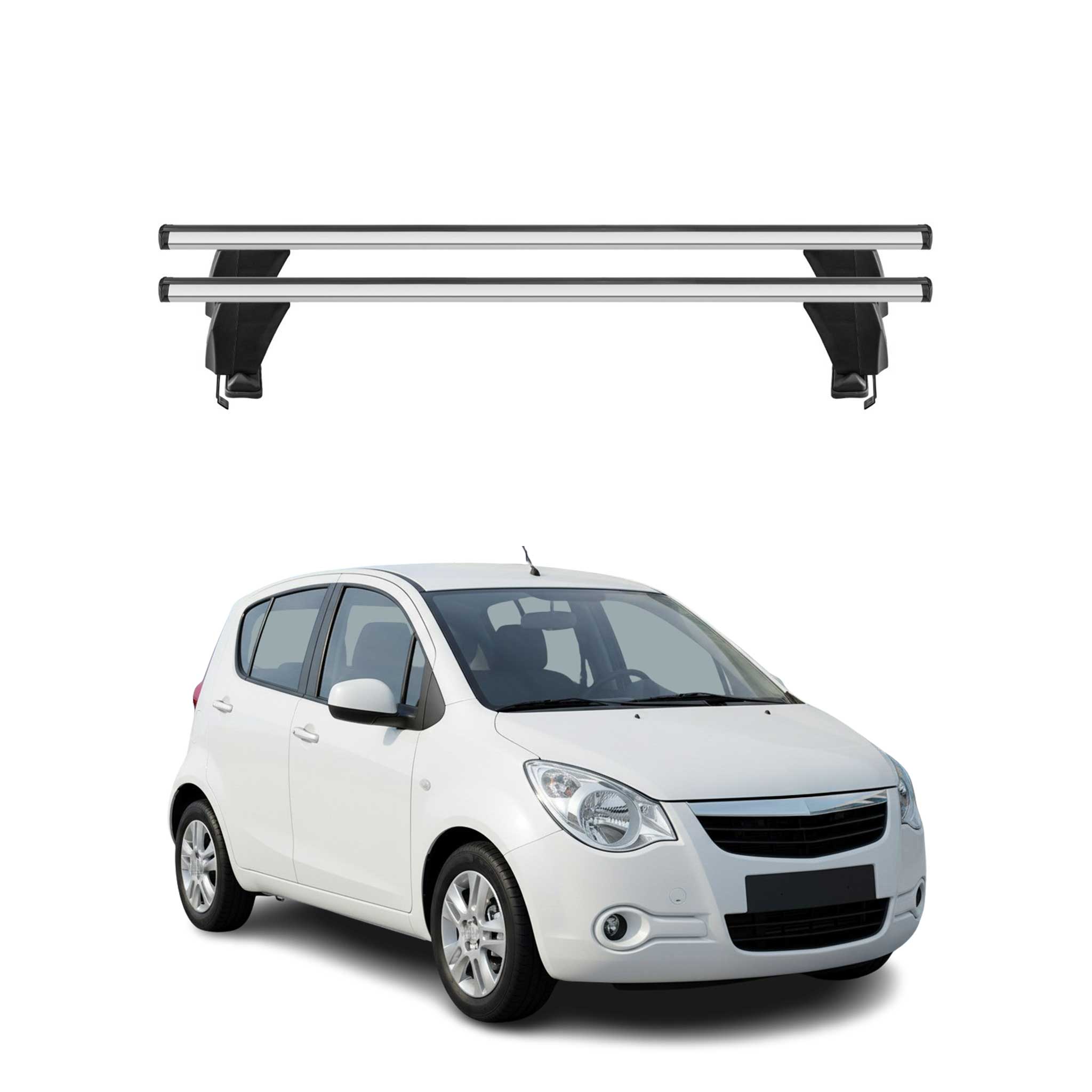 Omac Dachträger Querträger Alu Für Opel Agila Ii 2007-2014 – Abschließbar – T-nut – City-crash-getestet – Max. 50 Kg Silber