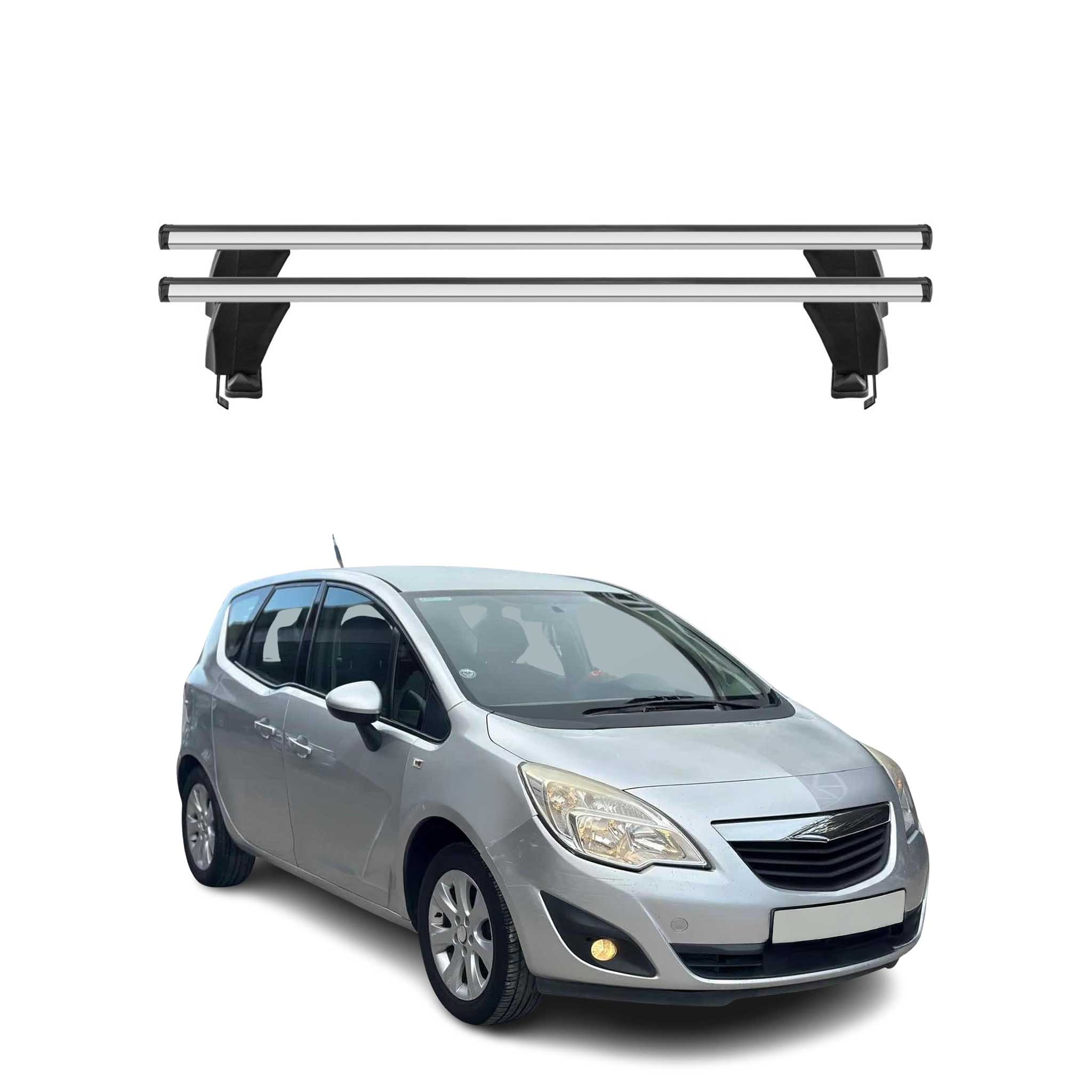 Omac Dachträger Querträger Alu Für Opel Meriva Ii 2010-2017 – Abschließbar – T-nut – City-crash-getestet – Max. 50 Kg Silber