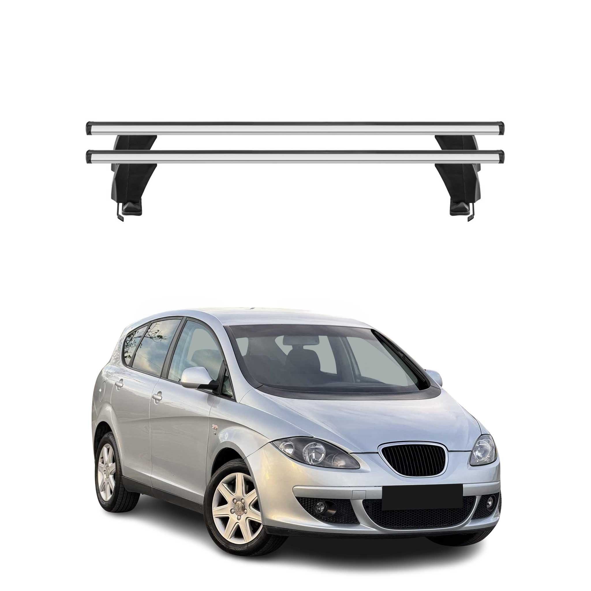 Omac Dachträger Querträger Alu Für Seat Altea 2004-2015 – Abschließbar – T-nut – City-crash-getestet – Max. 50 Kg Silber