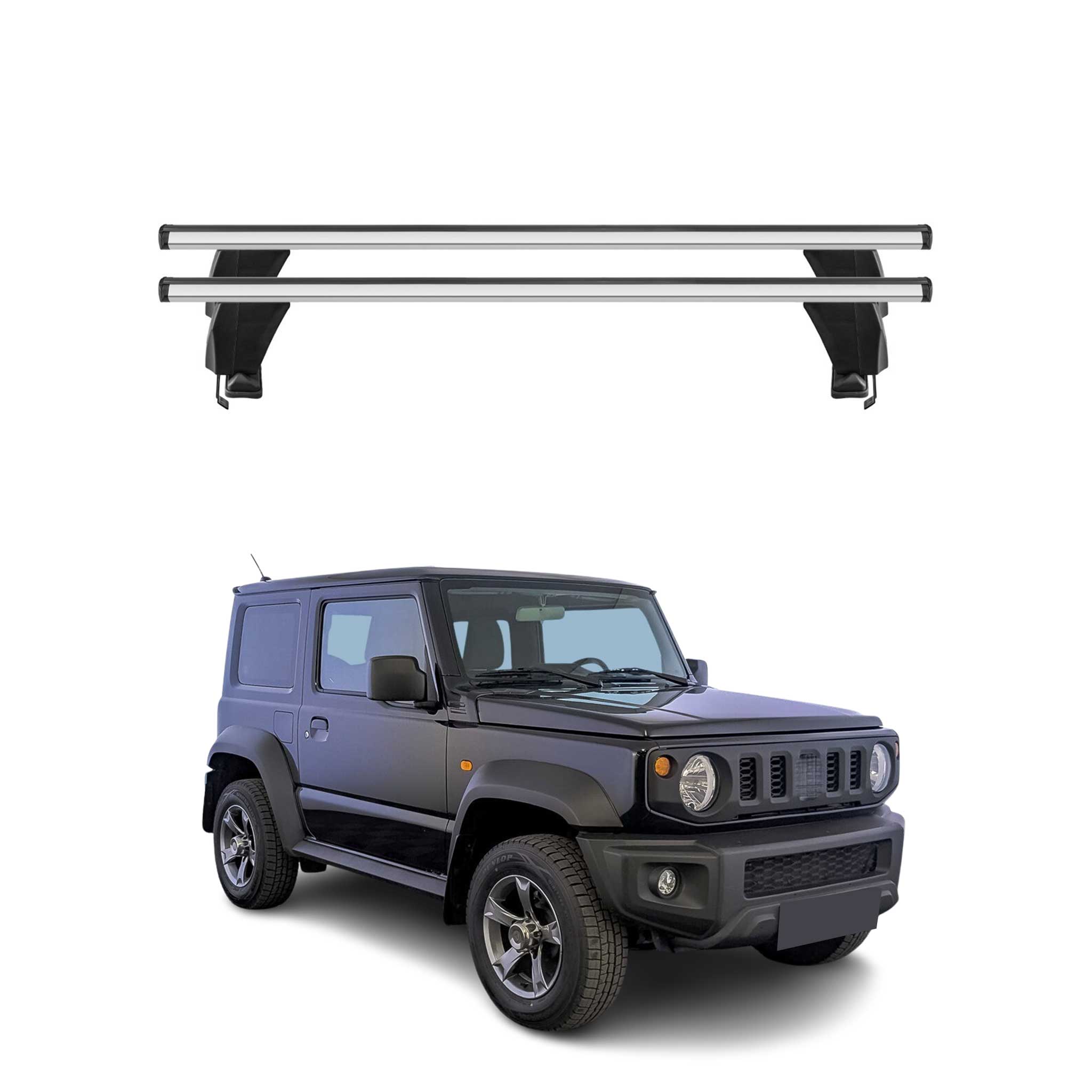 Omac Dachträger Querträger Alu Für Suzuki Jimny Iv 2018-2026 – Abschließbar – T-nut – City-crash-getestet – Max. 50 Kg Silber