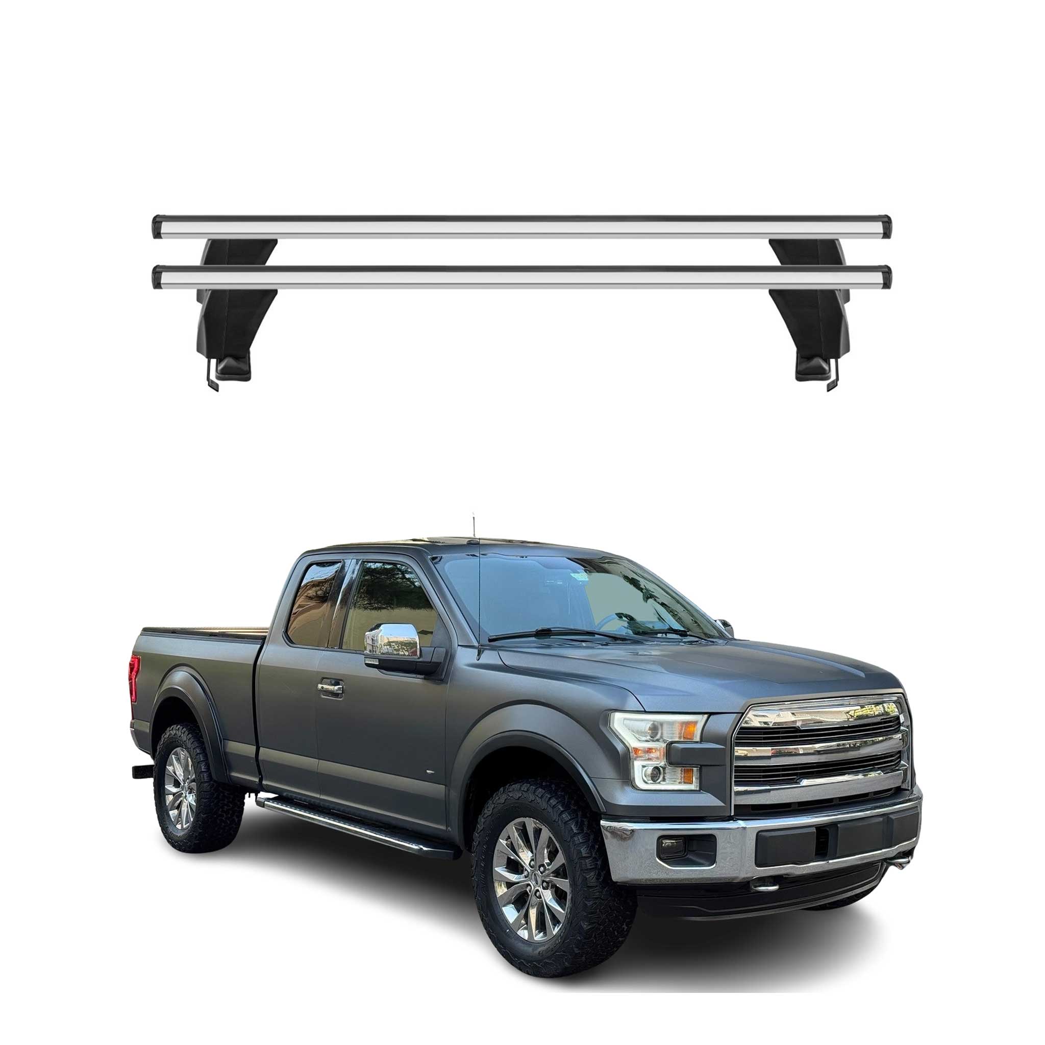 Omac Dachträger Querträger Alu Für Ford F-150 2015-2026 – Abschließbar – T-nut – City-crash-getestet – Max. 50 Kg Silber