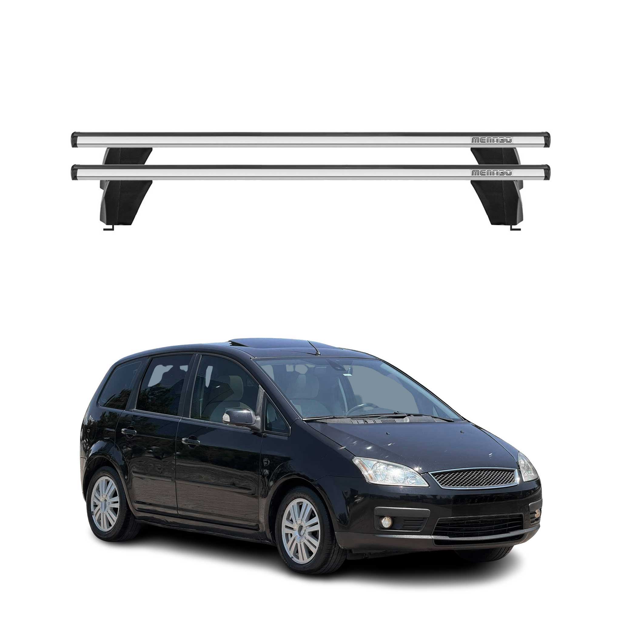 Omac Dachträger Querträger Alu Für Ford C-max I 2004-2010 – Abschließbar – T-nut – City-crash-getestet – Max. 75 Kg Silber