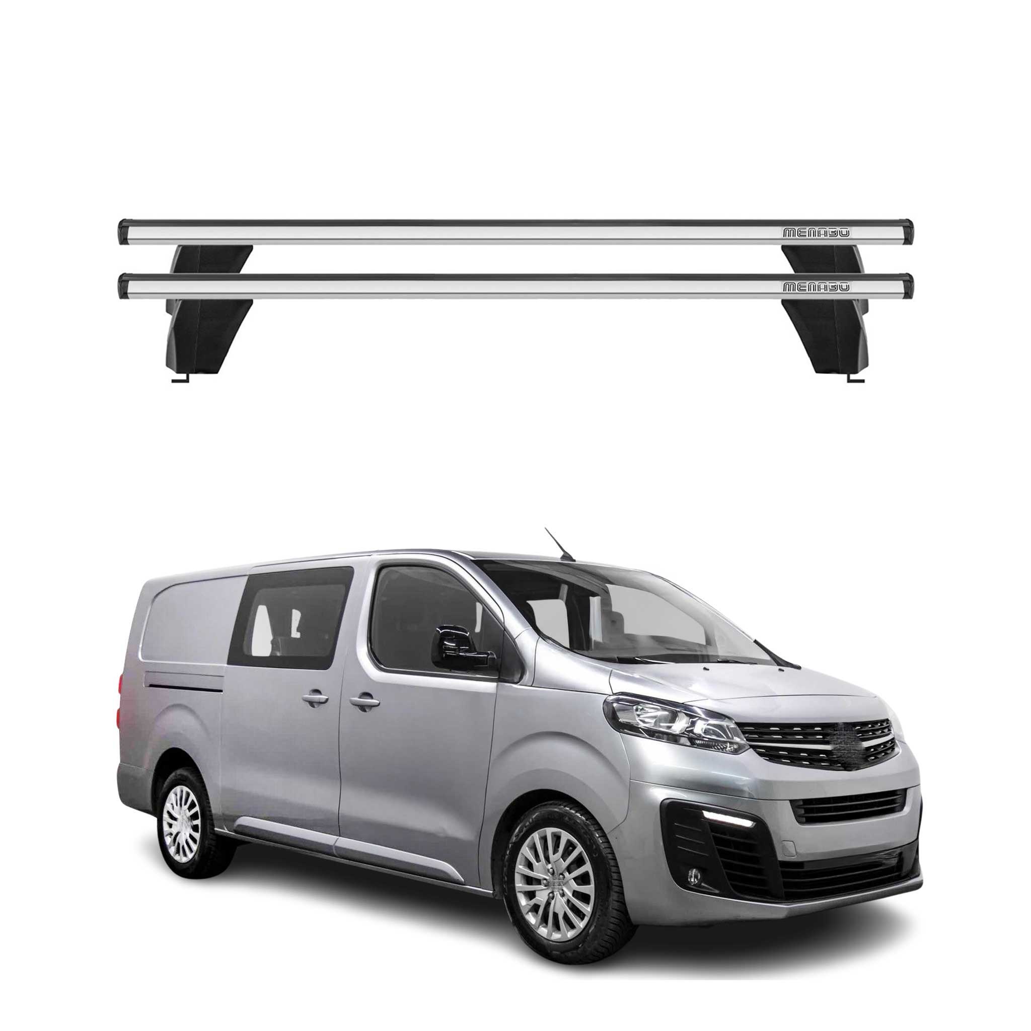 Omac Dachträger Querträger Alu Für Opel Combo E 2019-2026 – Abschließbar – T-nut – City-crash-getestet – Max. 75 Kg Silber