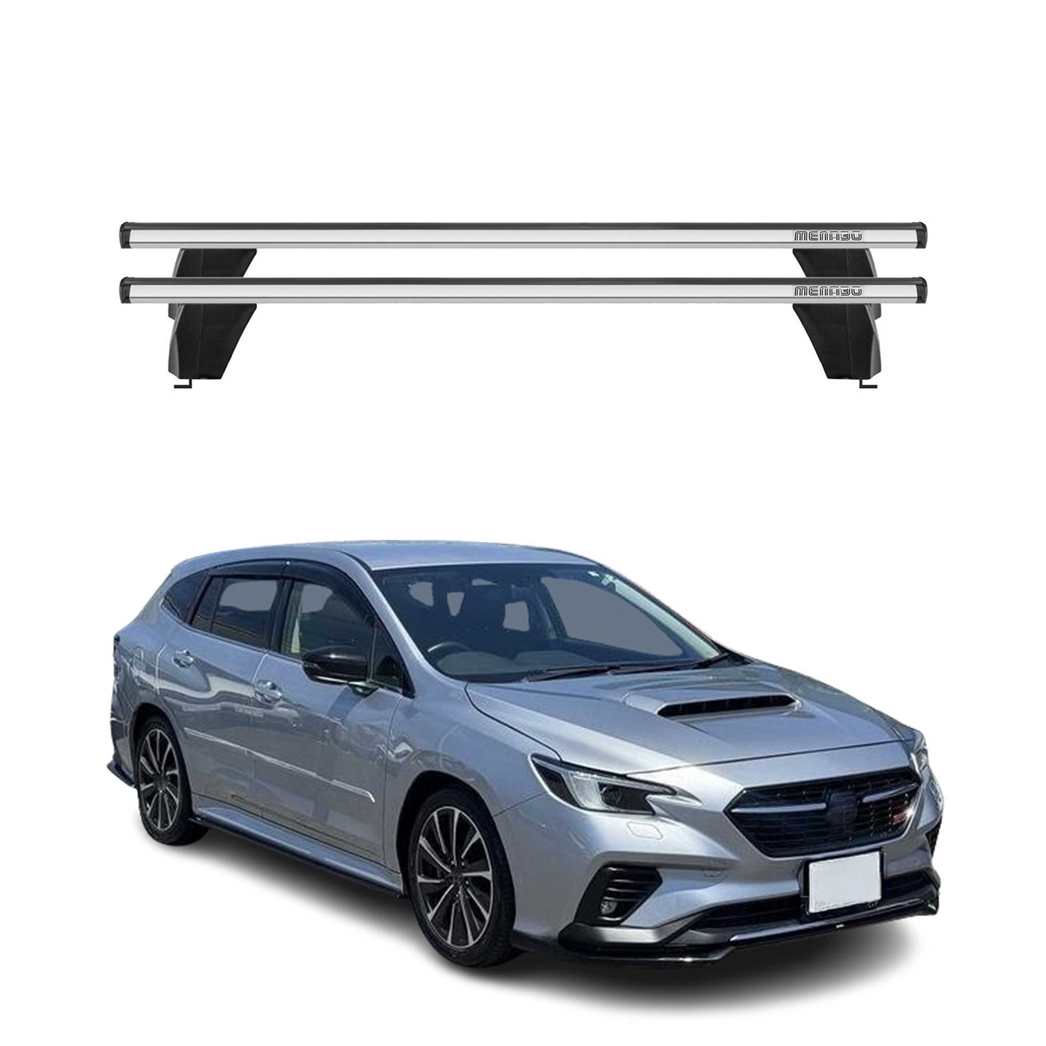 Omac Dachträger Querträger Alu Für Subaru Levorg 2015-2020 – Abschließbar – T-nut – City-crash-getestet – Max. 75 Kg Silber