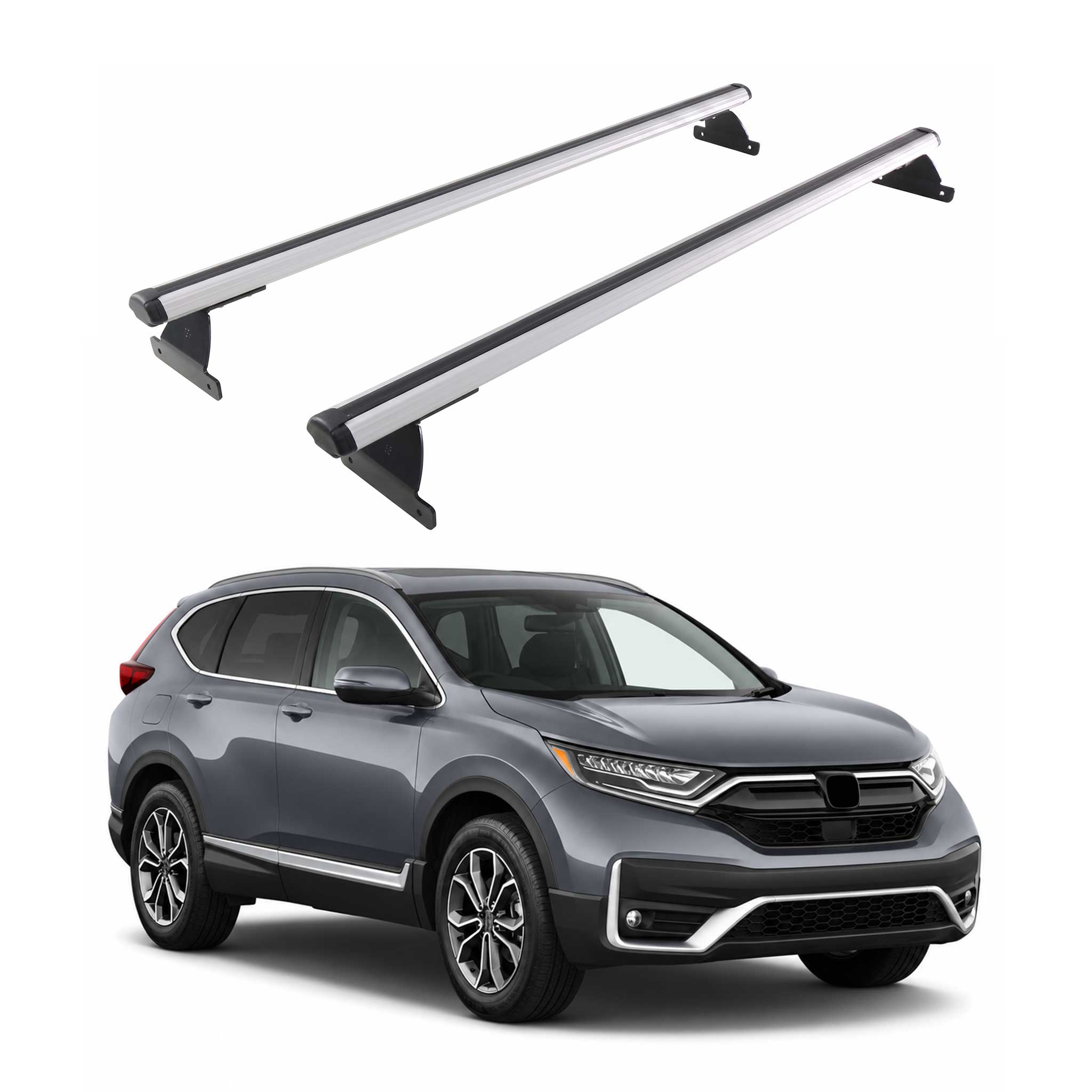 Omac Heavy Duty Dachträger Querträger Kompatibel Mit Honda Cr-v V 2020-2022 Facelift – 2 Stangen – Aluminium Silber