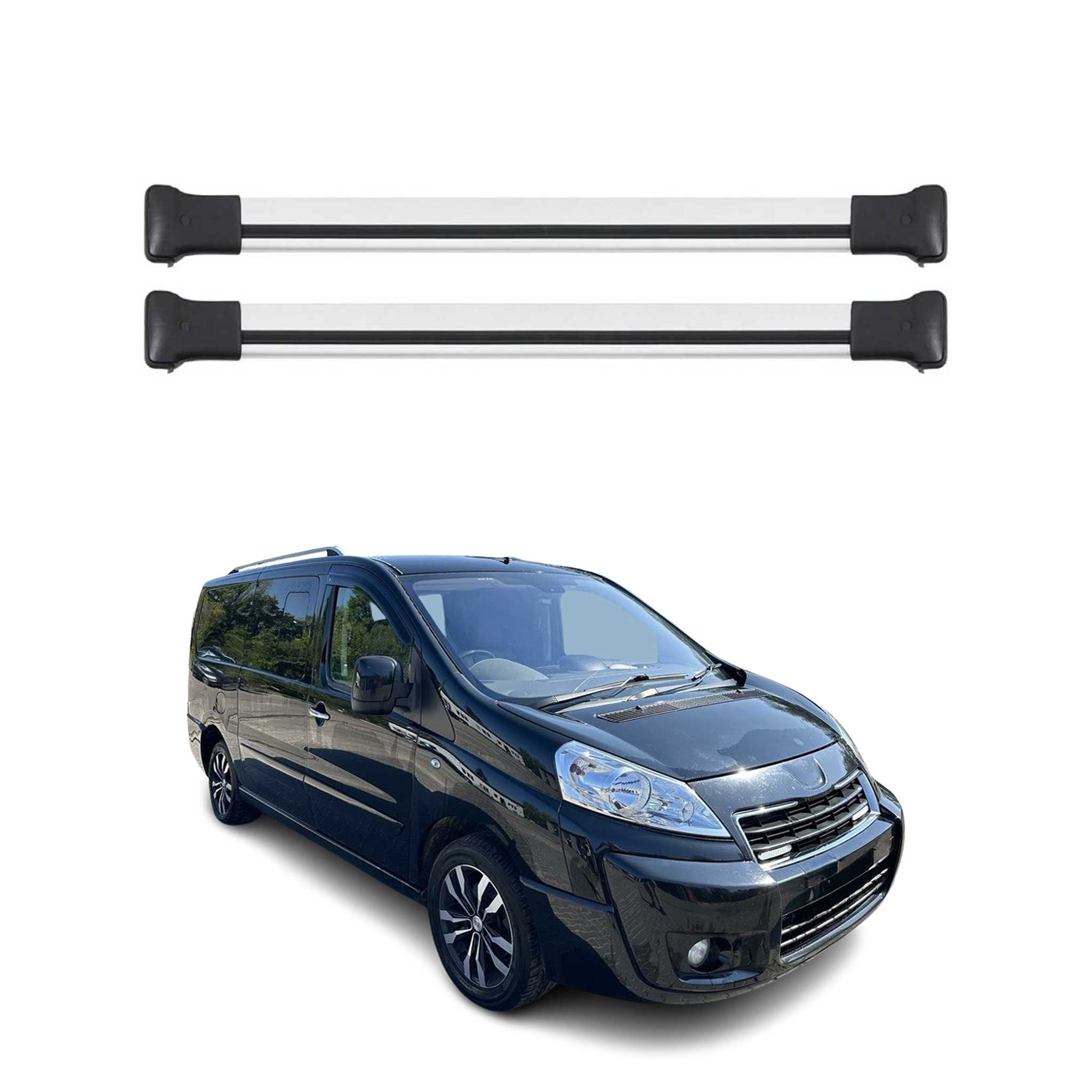 Omac Aluminium Dachträger Querträger Für Peugeot Expert 2007-2016 – Max. 75 Kg – 2 Stangen Silber