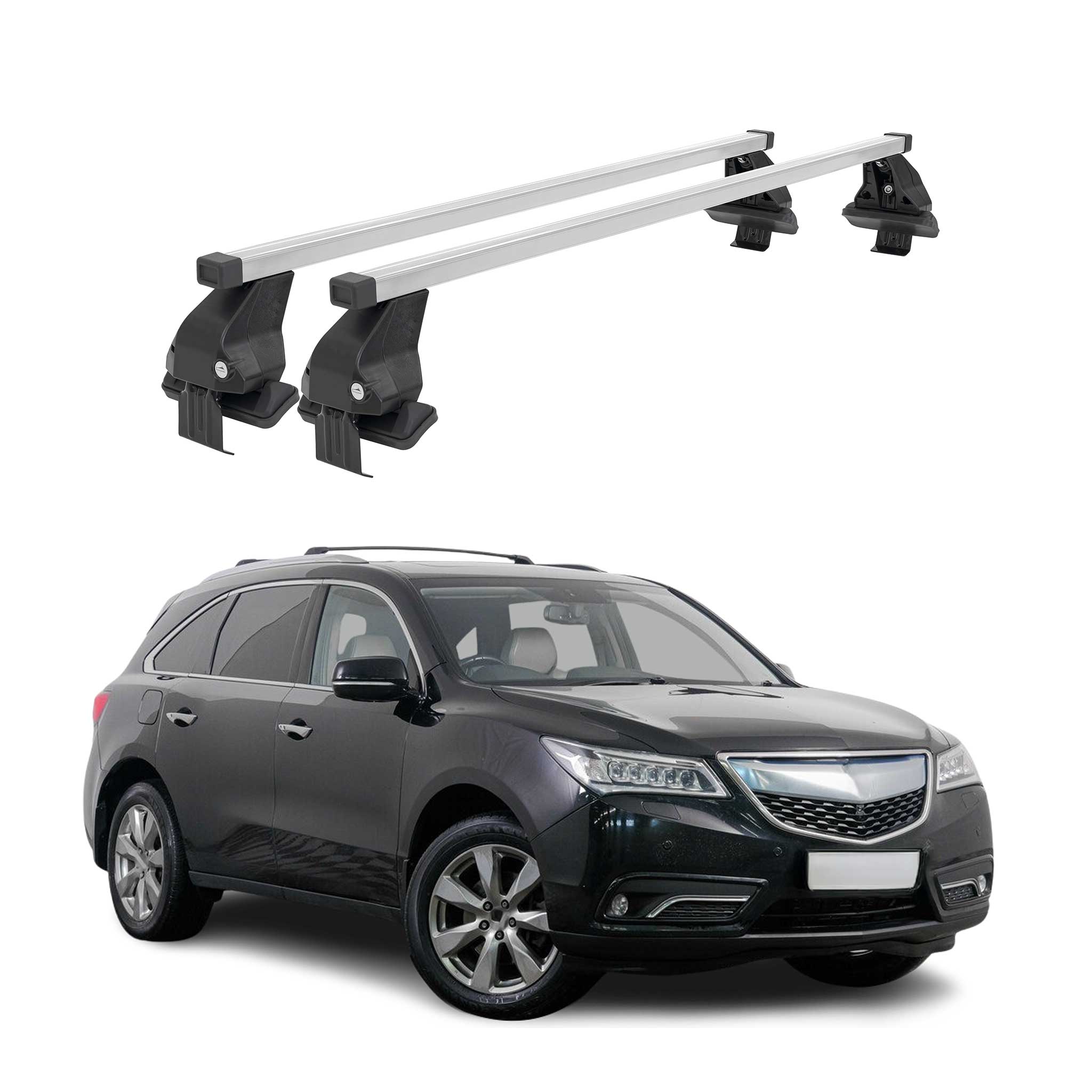 Omac Dachträger Querträger Stahl Für Acura Mdx 2014-2020 – Abschließbar – City-crash-getestet – Din 75302:2019 – Iso/pas 11154:2006 – Max. 50 Kg Silber