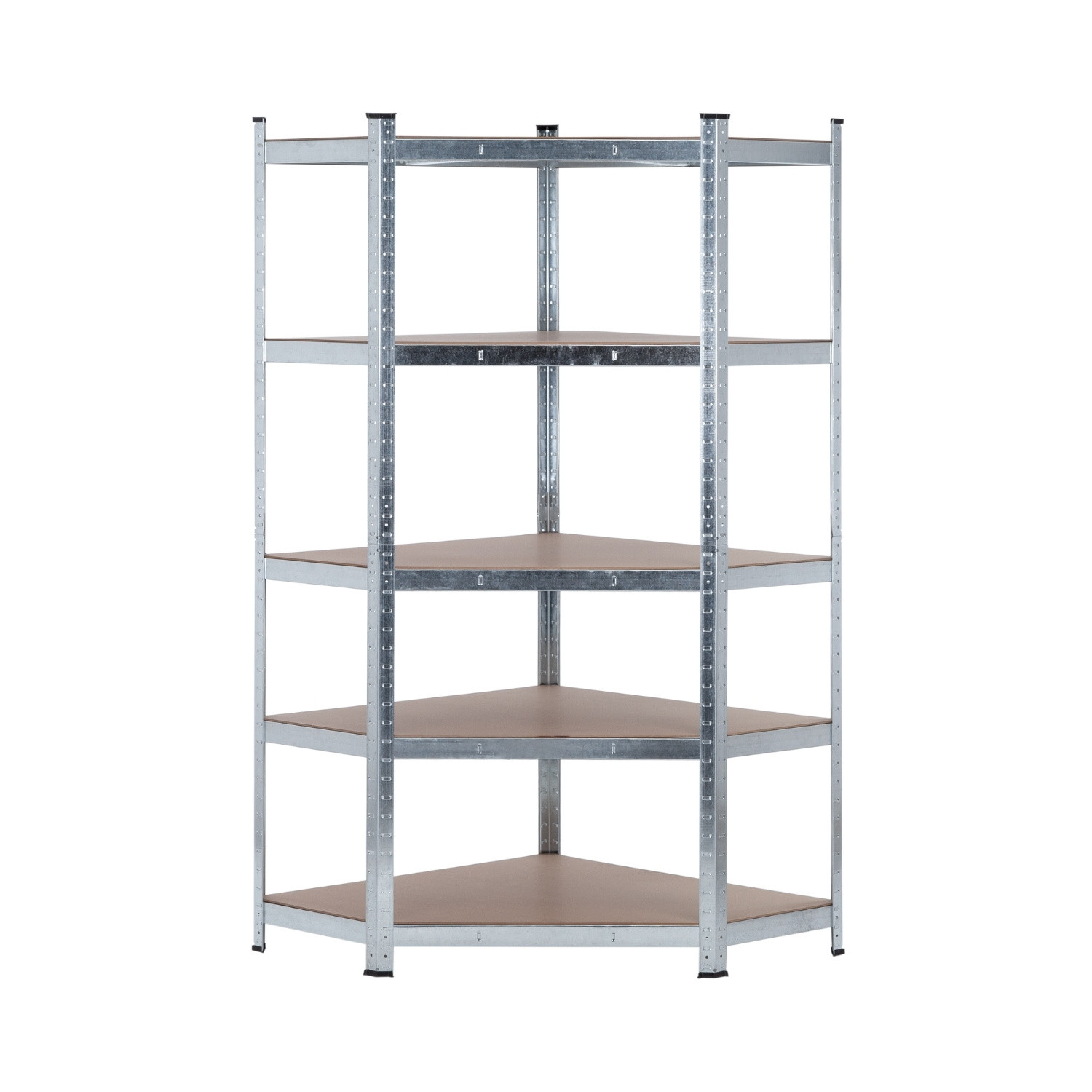 7house Modulares Eckregal Aus Metall Mit 5 Böden, 875 Kg, Silber, 80 X 40 X 180 Cm