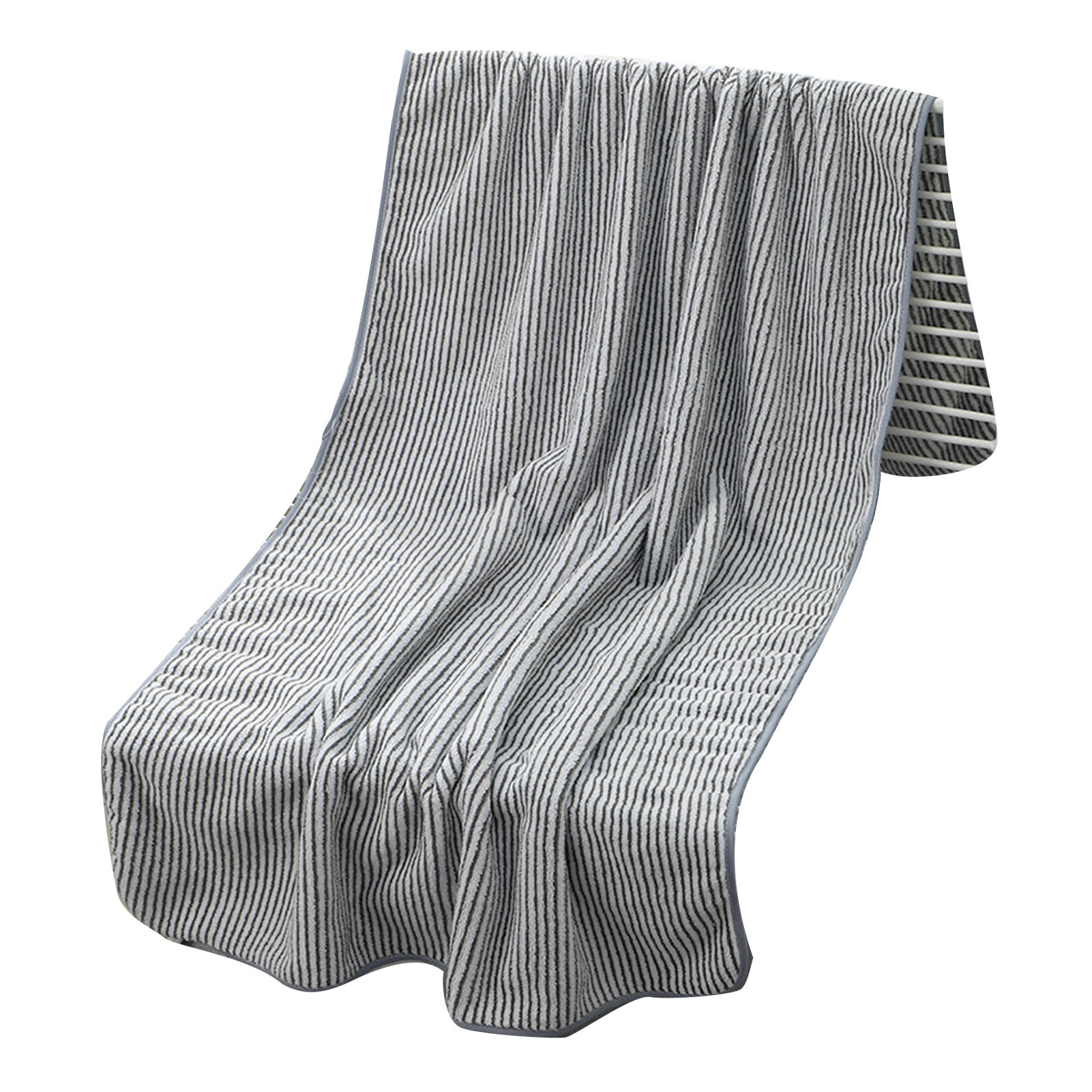 Badetuch 70 X 140 Cm Aus Mikrofaser Mit Aktivkohle Und Antibakteriellem Korallensamt, Europäisches Und Amerikanisches Strandtuch, Dickes, Ultra-saugfähiges Frotteehandtuch Mit Streifenmuster