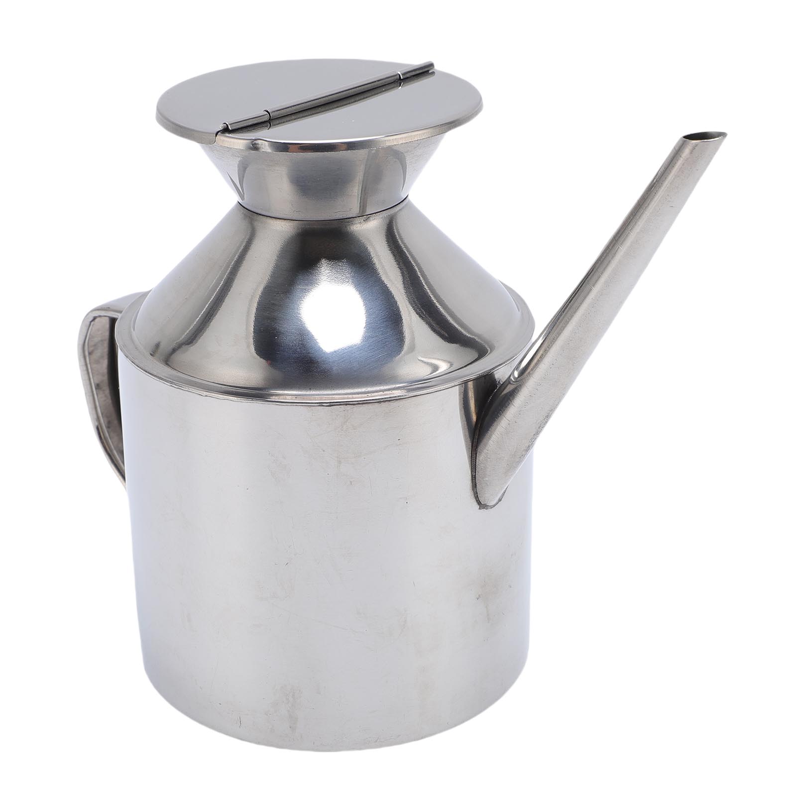Edelstahlflasche Mit Länglichem Ausgießer Für Öl, Soßen, Sojasauce, Gewürze Und Würzmittel – 500 Ml