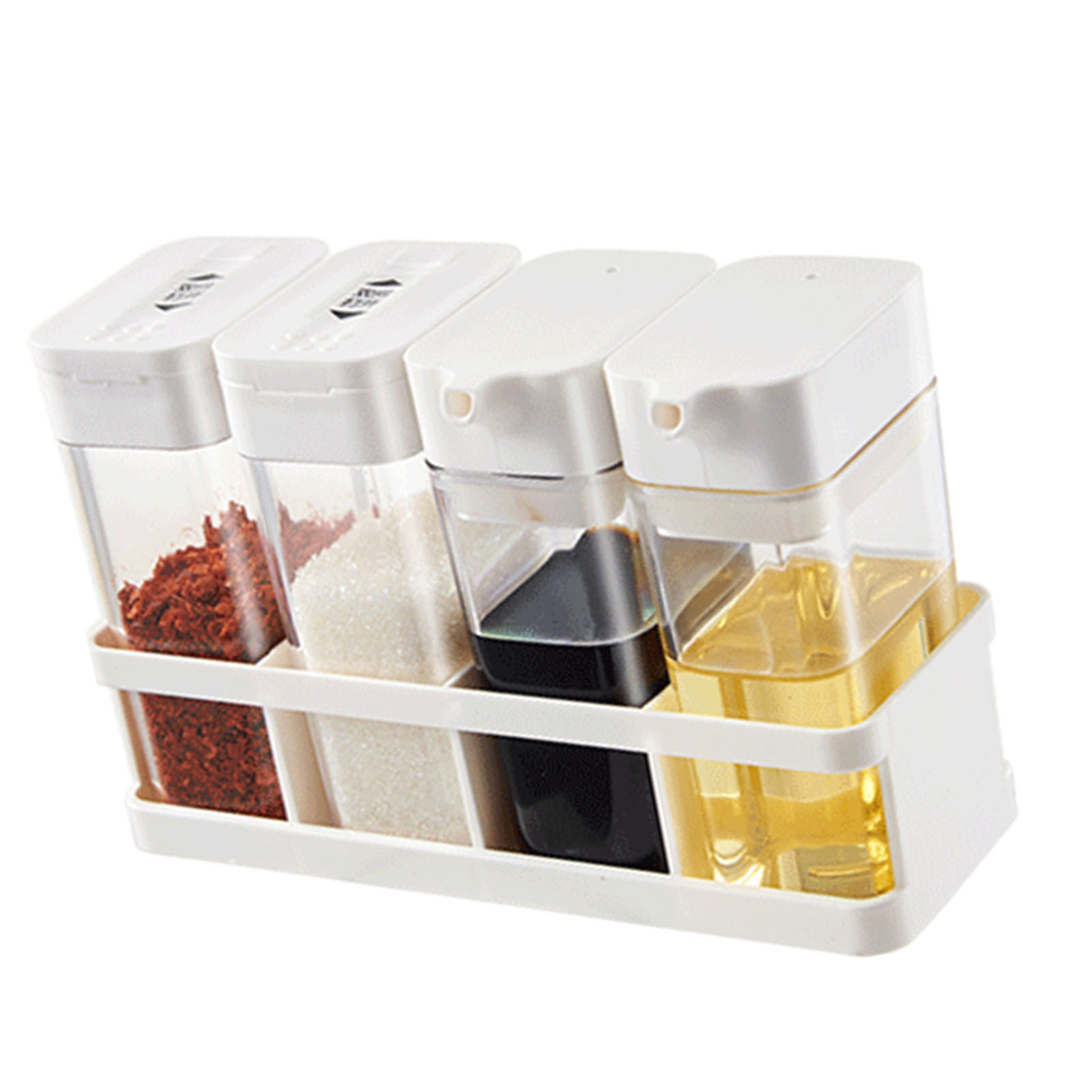 Gewürzbox Und Küchenölflasche, Feuchtigkeits- Und Wasserdichtes Aufbewahrungsset, Gewürzglas Mit 4 Fächern