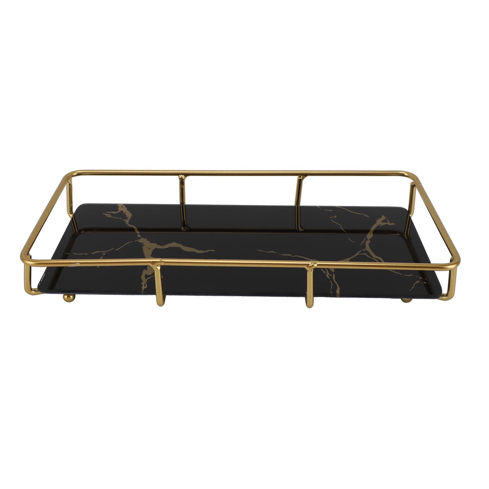 Badezimmer-ablage, Schwarzes Quadratisches Tablett Mit Goldmuster, Kleines Modell