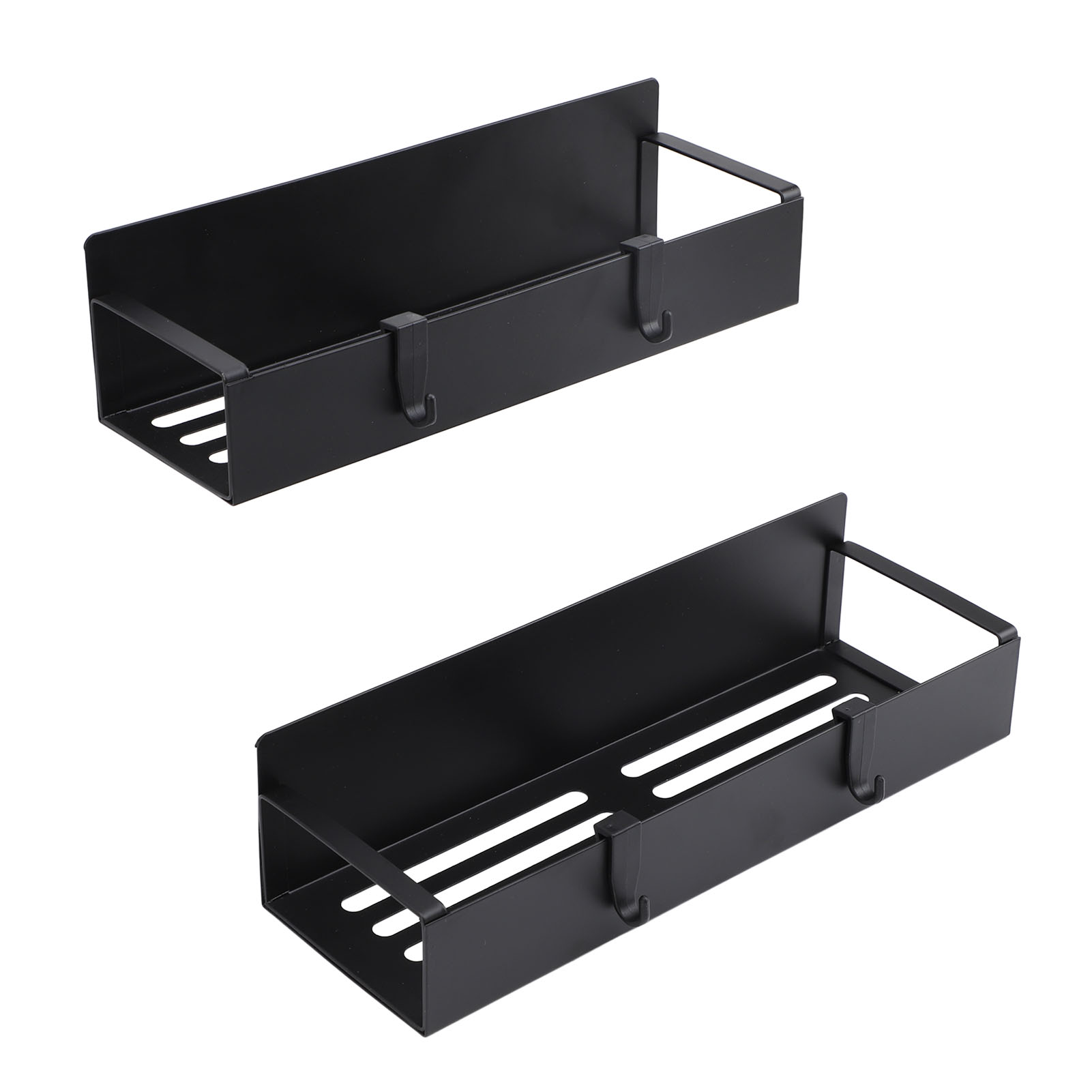 Magnetisches Gewürzregal Für Den Kühlschrank, 2er-set, Wandmontage Ohne Bohren Mit Haken, Seitliche Ablage Für Den Kühlschrank, Schwarz