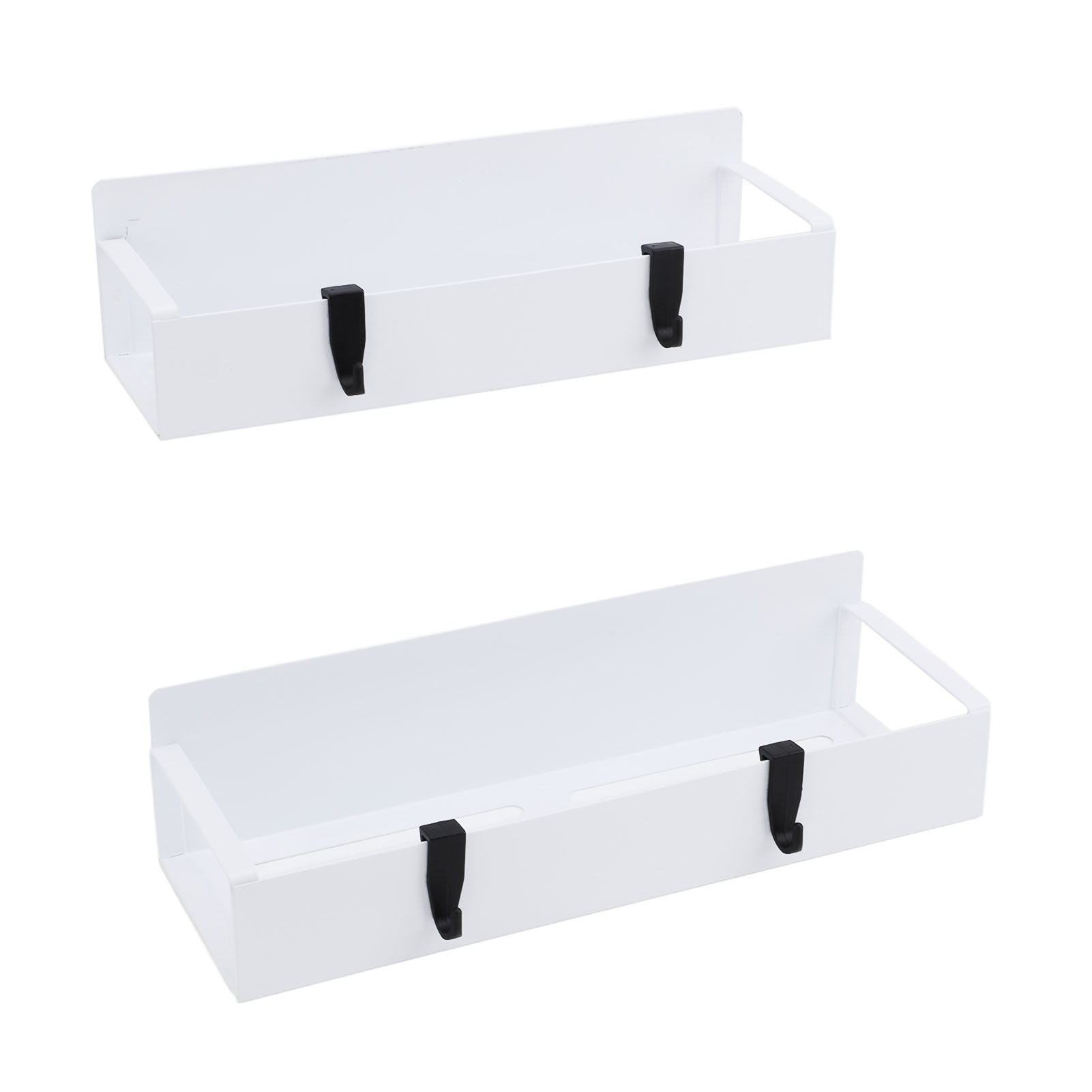Zweiteiliges Magnetisches Gewürzregal Mit Haken, Wandhalterung Für Den Kühlschrank (ohne Bohren), Weiß