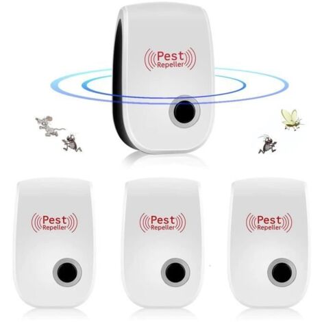 Ultraschall-mäuseabwehrgerät, Ultraschall-nager- Und Insektenabwehrgerät Für Innenräume (kakerlaken), 4er-pack