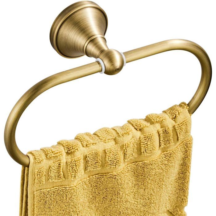 Ovaler Wandring Aus Antikem Messing Risingff, Für Handtücher Im Badezimmer Oder In Der Küche, Mit Gebürsteter Bronzefinish.