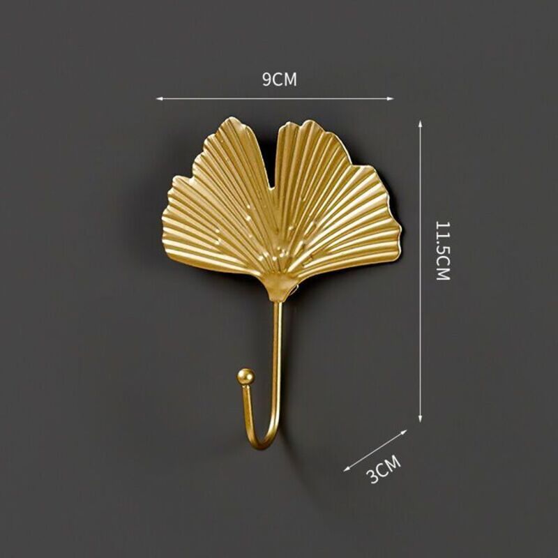4 Vintage-wandhaken, Metallhaken Ohne Bohren, Goldblattförmige Haken, Rustikaler Stil.