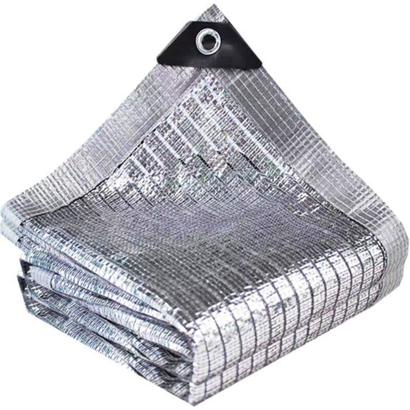 Aluminium-sonnenschutznetz, Uv-beständiges Schattierungstuch, Winddichtes Segel, Silber (3x3m)