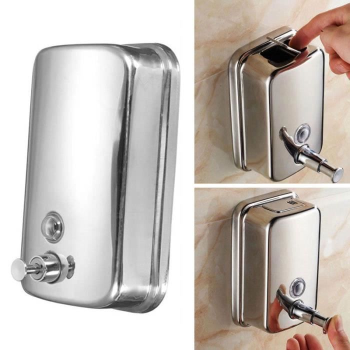 Wandspender Für Flüssigseife Aus Edelstahl - Silber - 500 Ml - Füllstandsanzeige