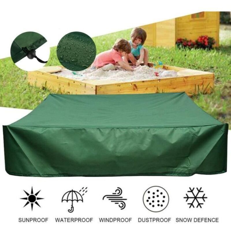 Wasserdichte Sandkastenabdeckung Aus Oxford-gewebe Mit 70 % Uv-schutz, Kordelzugverschluss, Maße 150 X 150 Cm, Farbe