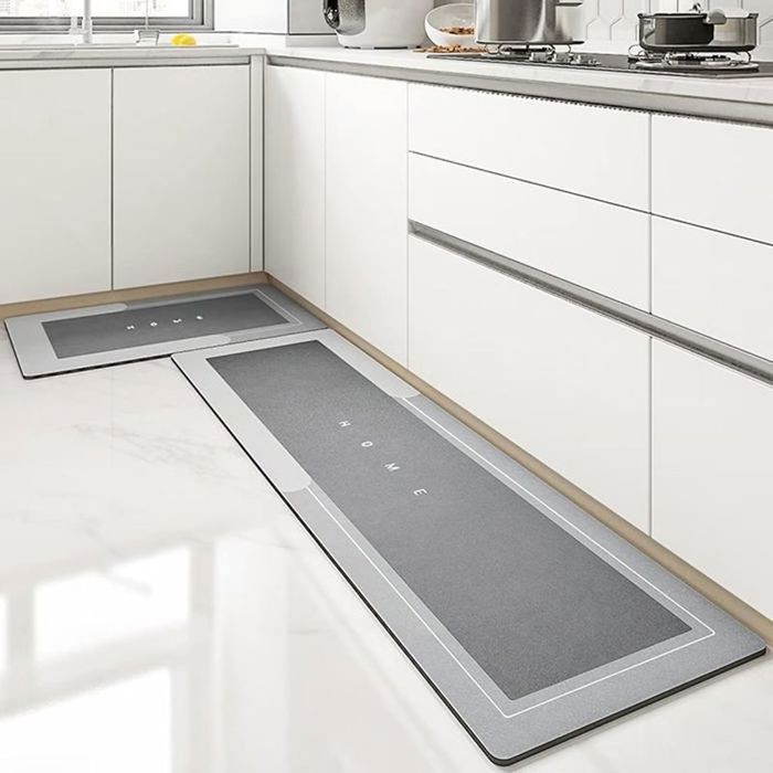 Antirutsch-bodenmatte – 45 X 150 Cm – Wasser- Und Ölabsorbierend – Hellgrau