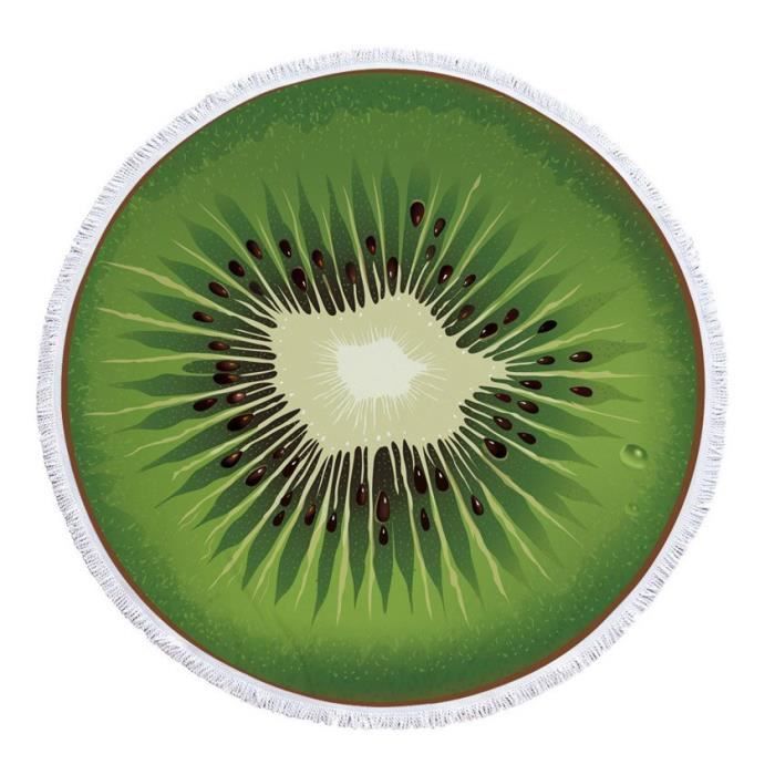 Dickes, Rundes, Orangefarbenes Badetuch Im Wassermelonen-design Mit Fransen, Für Strand Oder Badezimmer – Modell 10, 150 X 150 Cm