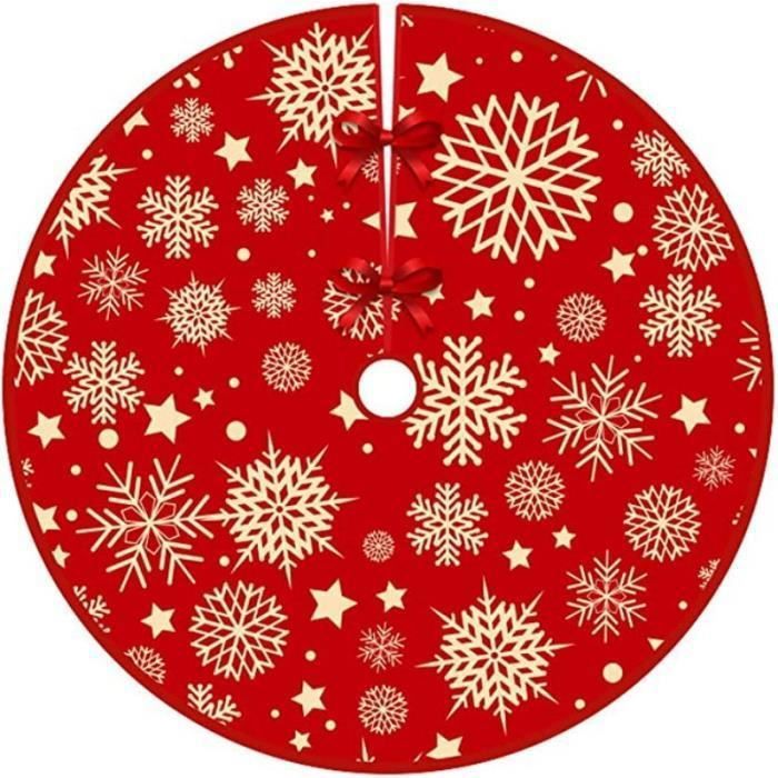 Weihnachtsbaumrock - Luxus - 120 Cm - Kunstfell - Rot - Festliche Dekoration - Roter Weihnachtsbaumständer-rock