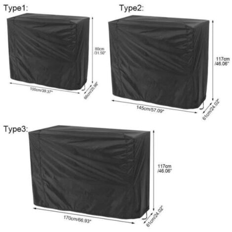 80x66x100cm - Undurchlässiges Schwarzes Schutzgehäuse Für Den Grill, Schutzzubehör.