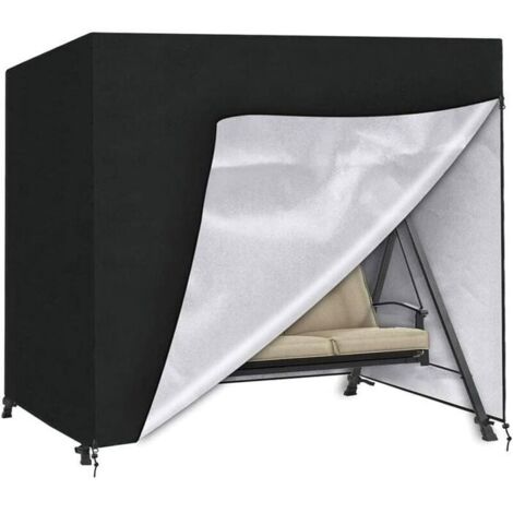 Schutzhülle Für 3-sitzer-schaukel 220x125x170cm, Aus Wasserdichtem Oxford-gewebe Mit Uv-schutz.