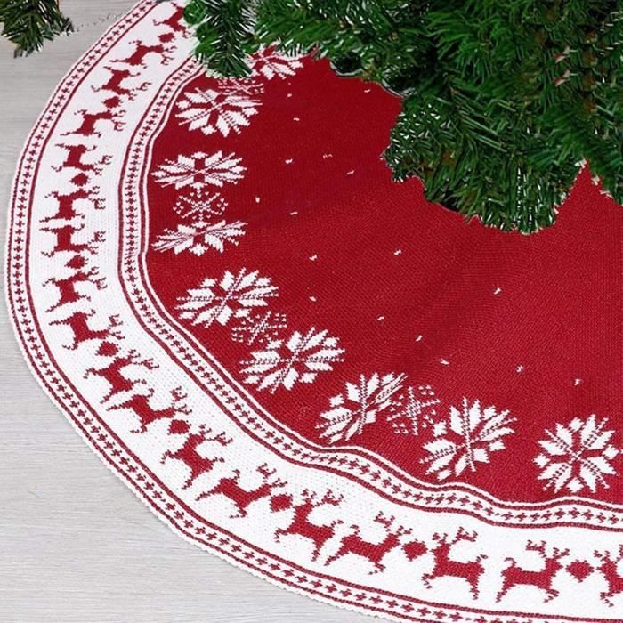 Weihnachtsbaumrock - 90 Cm - Weißer Plüsch - Polyester - Runde Form