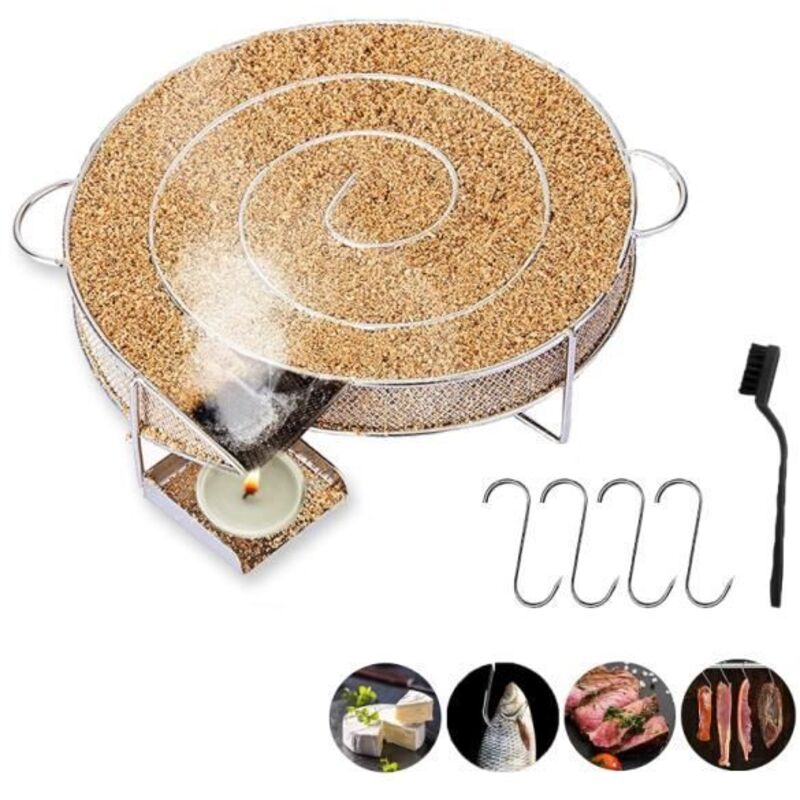 Kaltrauchgenerator – Räucherofen Mit Metallspirale – 4 Haken Inklusive – Ideal Für Fleisch Und Fisch