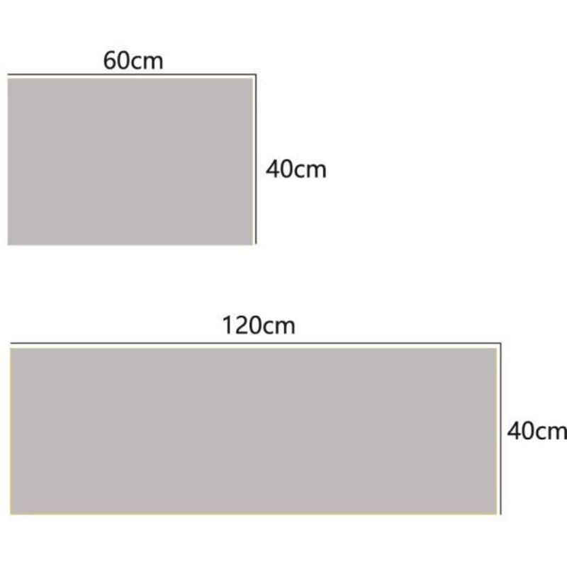 Rutschfeste Küchenmatte - 2 Stück 40x60 Cm Und 40x120 Cm Schwarz Gold - Maschinenwaschbar, Ideal Fürs Badezimmer.