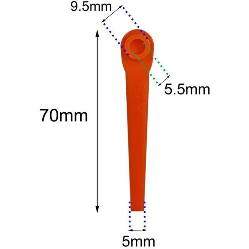 Packung Mit 100 70-mm-freischneiderklingen Für Gardena 9823, 9825, 9820, 9821 Kantenschneider.