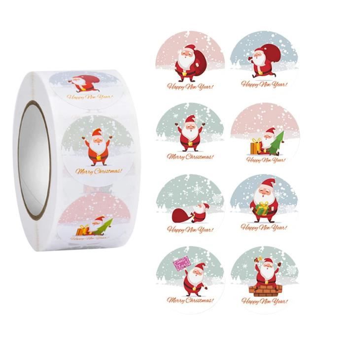 Weihnachtsaufkleber - 500 Stück - Kraftpapier - Partydekoration - Haftetiketten