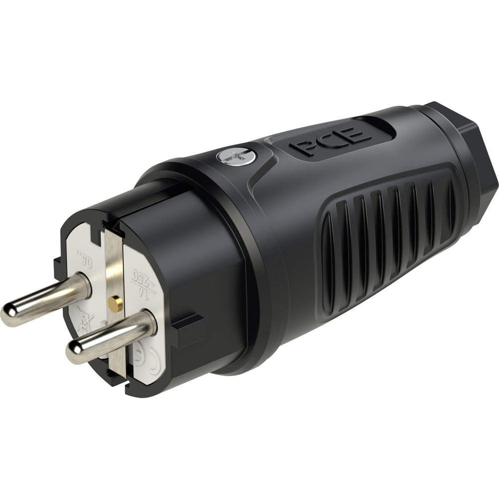 Pce - Pc Electric 0511-ss Schutzkontaktstecker Gummi 250 V Schwarz Ip54
