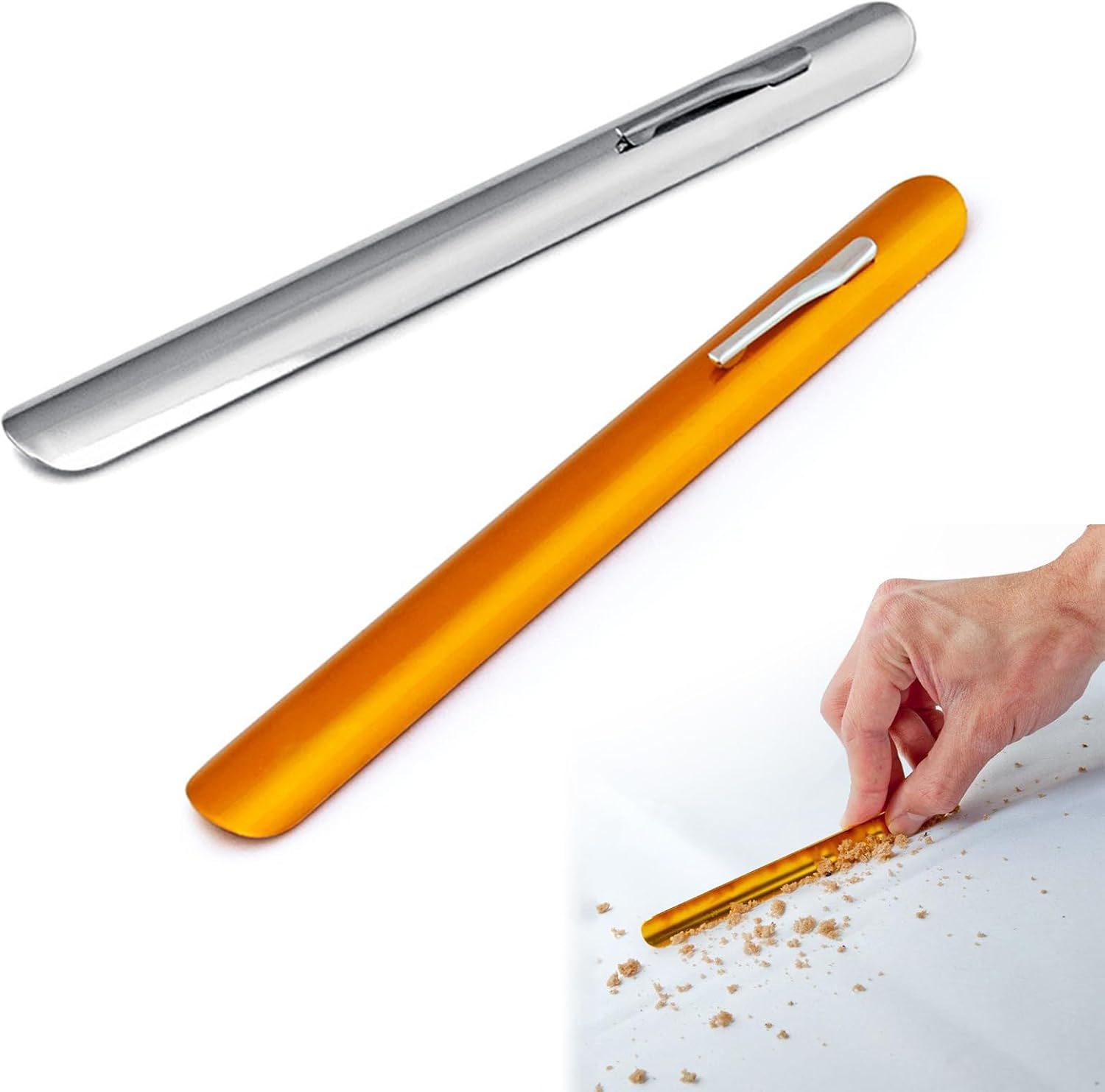 2 Stück 15 Cm Tischkrümelschaufeln, Manuelle Krümelschaufeln Zum Abräumen Der Tischdecke Für Restaurants Und Kellner (gold, Silber)