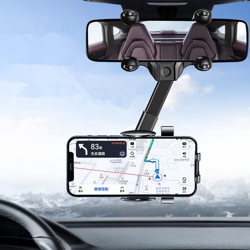 Handyhalterung Für Den Rückspiegel [ausziehbare Und Um 360 Grad Drehbare Halterung][wackelfrei, An Vier Ecken Fixiert, Kompatibel Mit Allen Smartphones]