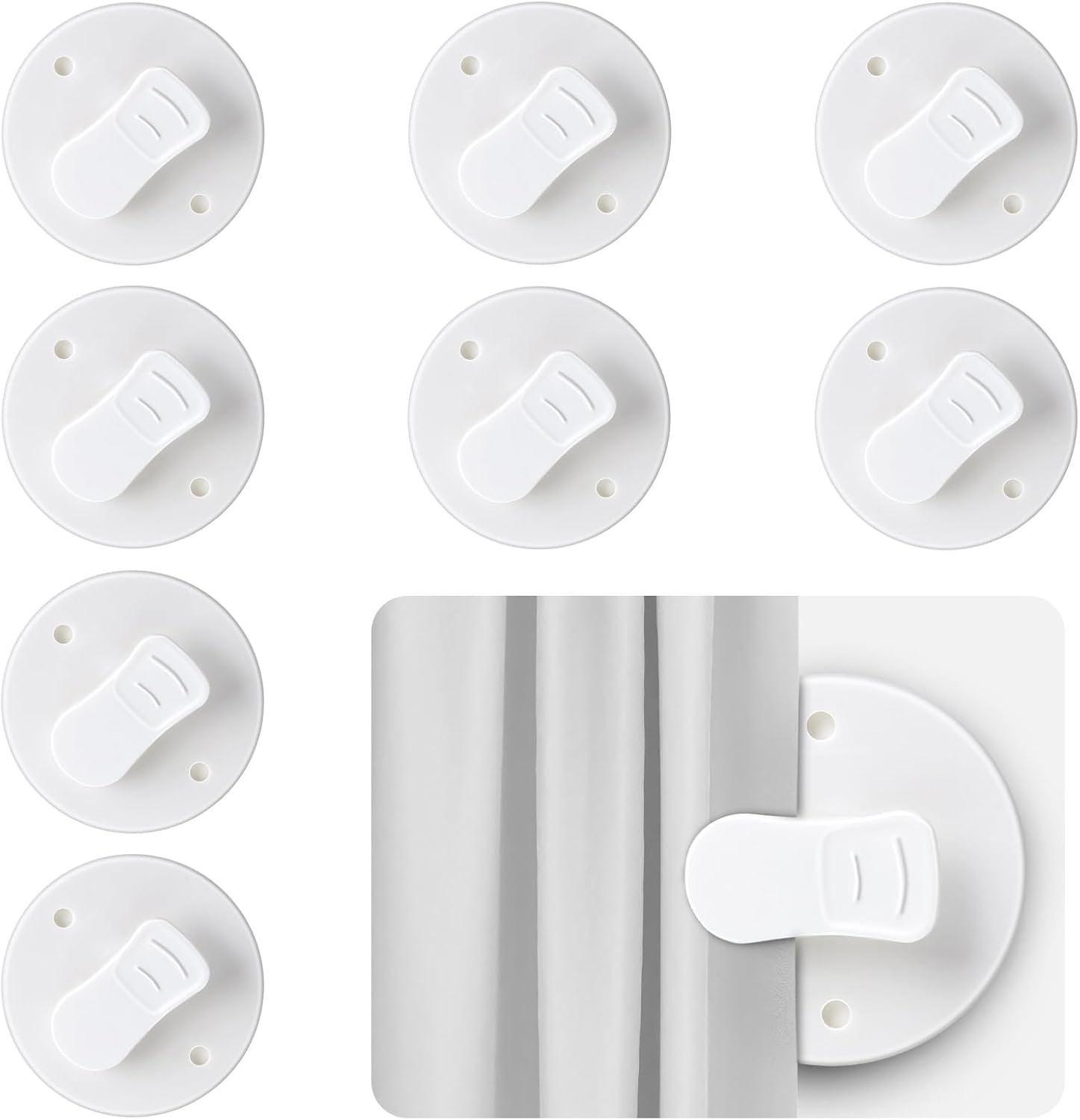 8 Selbstklebende Clips Für 5 Cm Breite Duschvorhänge – Spritz- Und Windschutz – Praktisches Zubehör