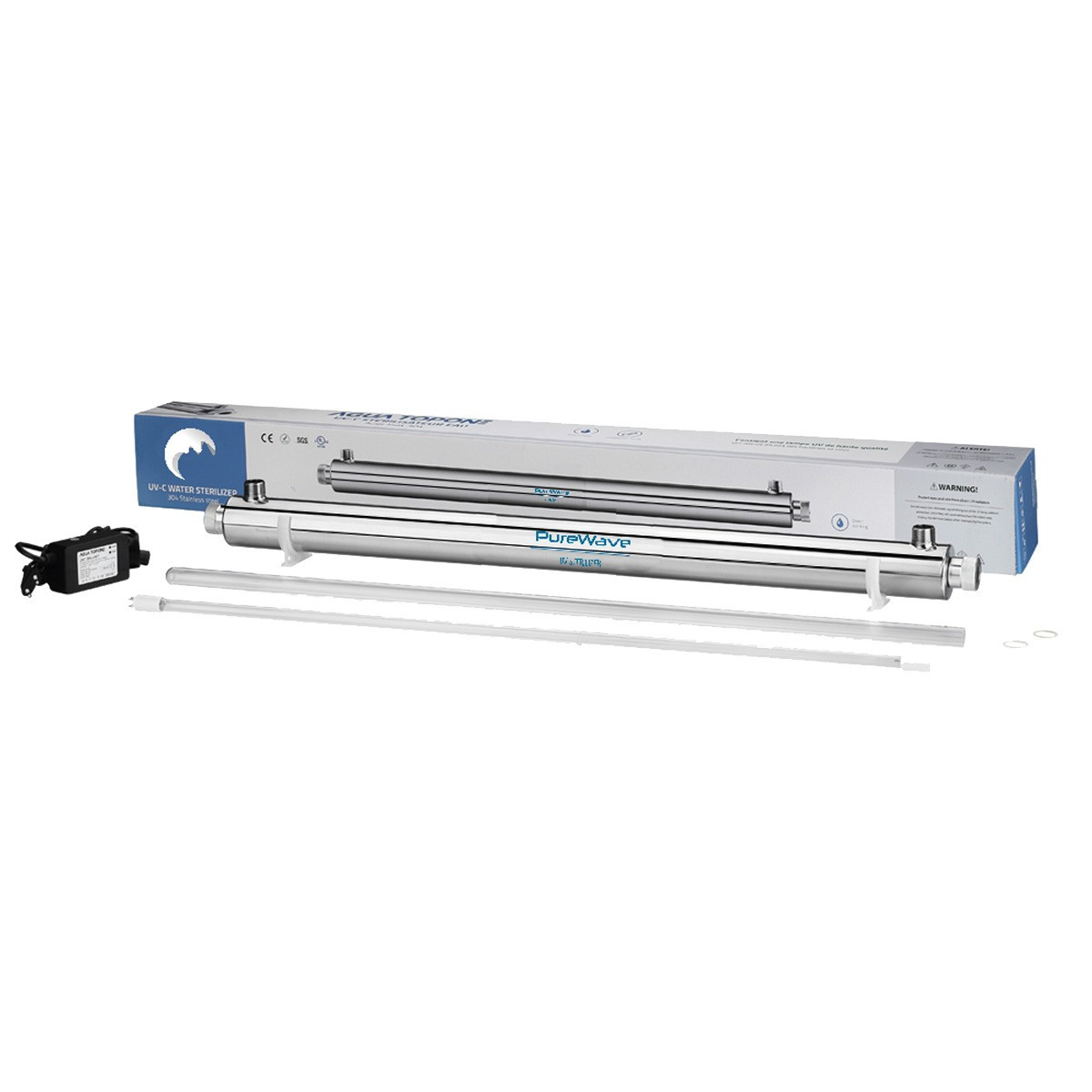 Purewave - 40w Uv Sterilisator (3 M3/st.) Mit Philips Glühlampe + Vorschaltgerät Einbaufertig 0