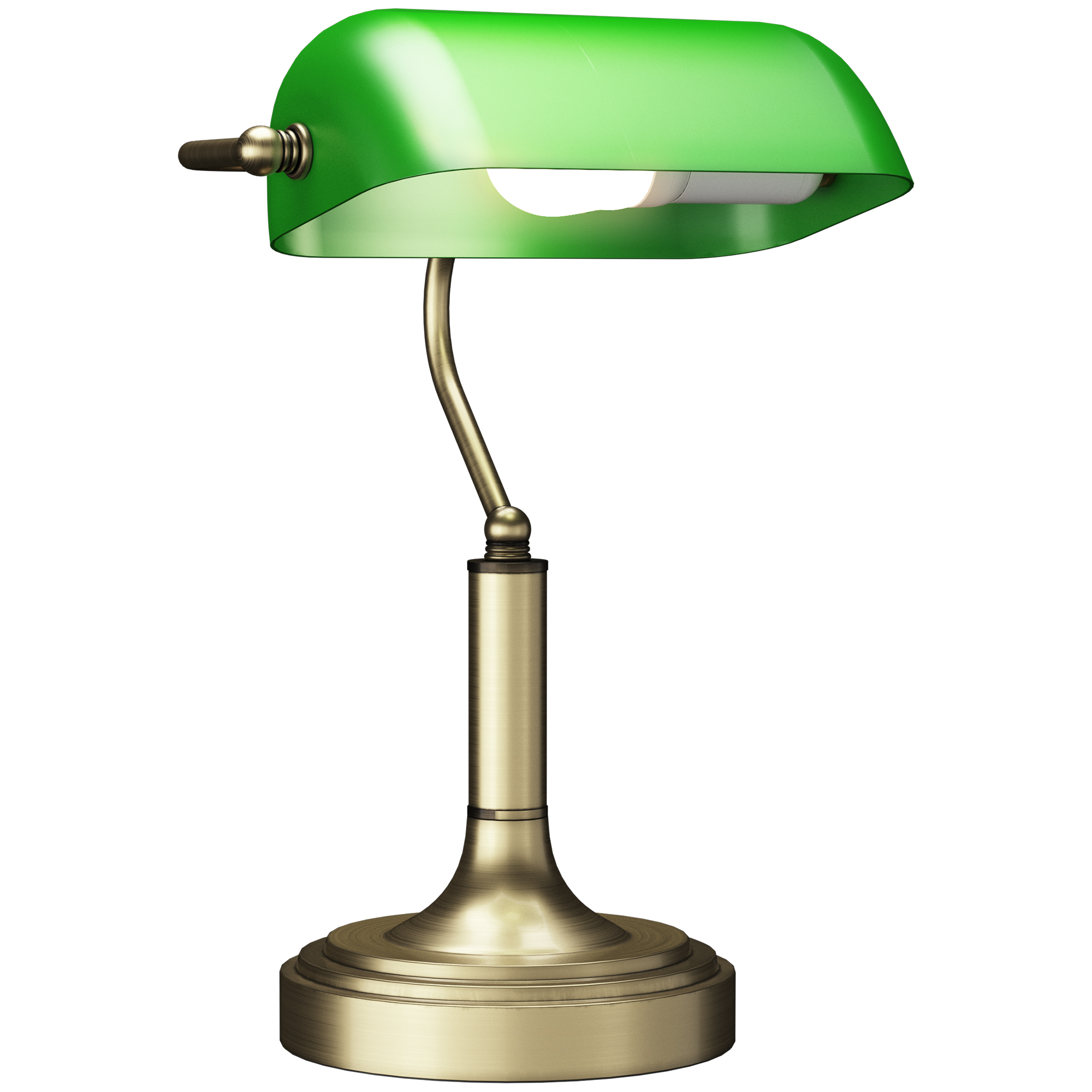 E27 Banker-schreibtischlampe Mit Verstellbarem Schirm Und Wippschalter Für Zuhause, Büro, Bibliothek – Grün