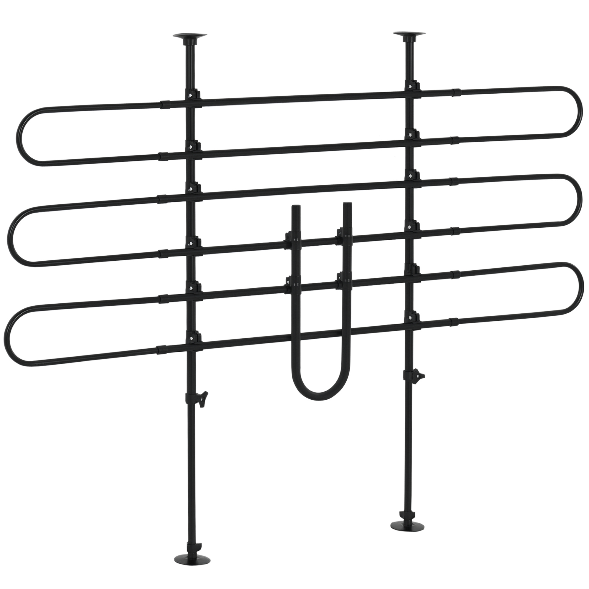 Pawhut Verstellbare Trennwand Für Hunde Im Auto, Breite: 87–135 Cm, Höhe: 85–120 Cm, Universelle Sicherheitsbarriere Aus Stahl, Für Den Kofferraum, Schwarz
