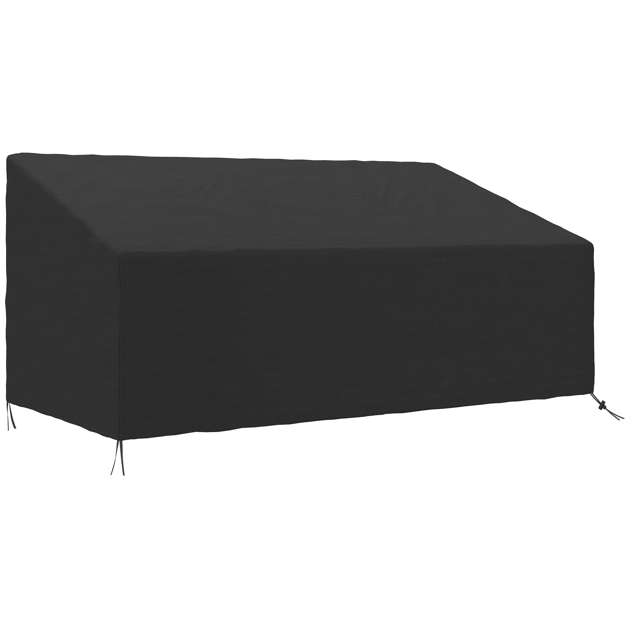 Wasserdichte Schutzhülle Für 3-sitzer-sofas Und Gartenbänke, 600d Oxford-gewebe, 218 X 111 X 63/101 Cm, Schwarz