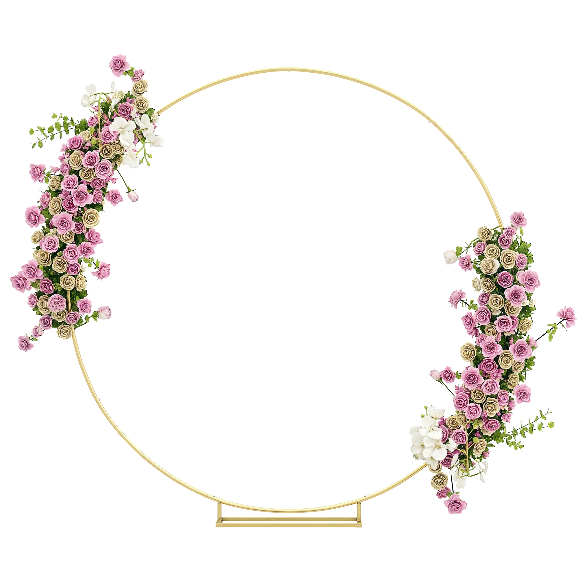 Runder Gartenbogen Aus Metall Für Rosen, Pulverbeschichteter Hochzeitsbogen Zur Dekoration, 230 X 28 X 234 Cm, Gold