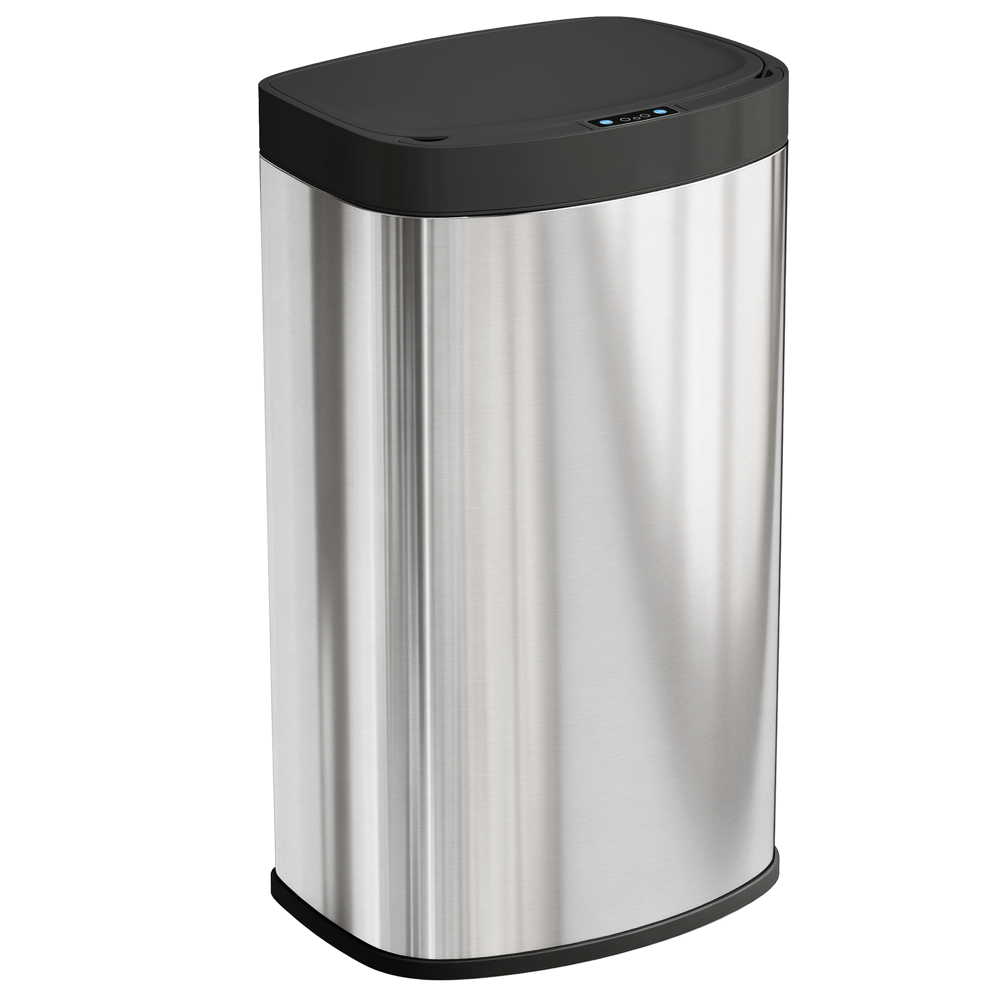Automatischer 55-liter-küchenabfalleimer Aus Edelstahl Mit Soft-close-deckel, 38 X 28,5 X 69 Cm, Silber