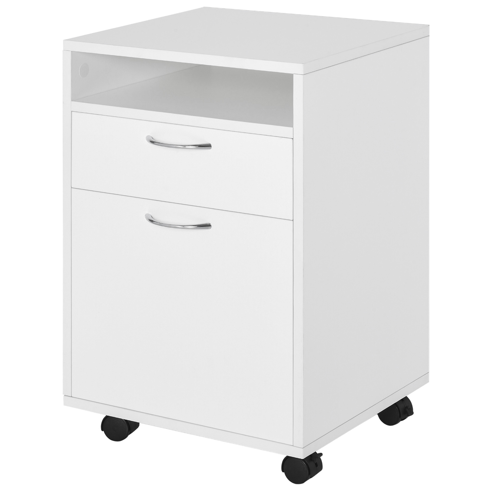 Büroschrank Auf Rollen, Schublade, Schrank, Nische, Spanplatte, Weiß