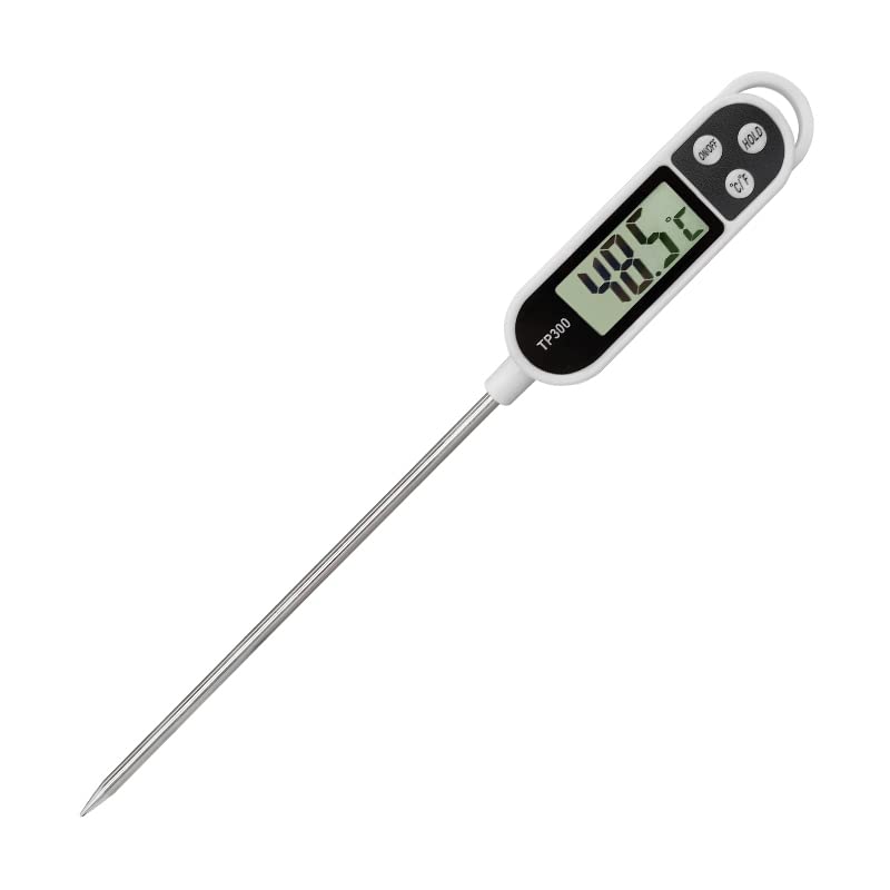 Küchenthermometer, Digitales Fleischthermometer, D.h. Küchenthermometer Mit Langer Messdauer, Automatischer Sonde Und Lcd-bildschirm Für Grill, Fleisch, Zucker, Milch, Wasser, Marmelade, Grillgut (bat
