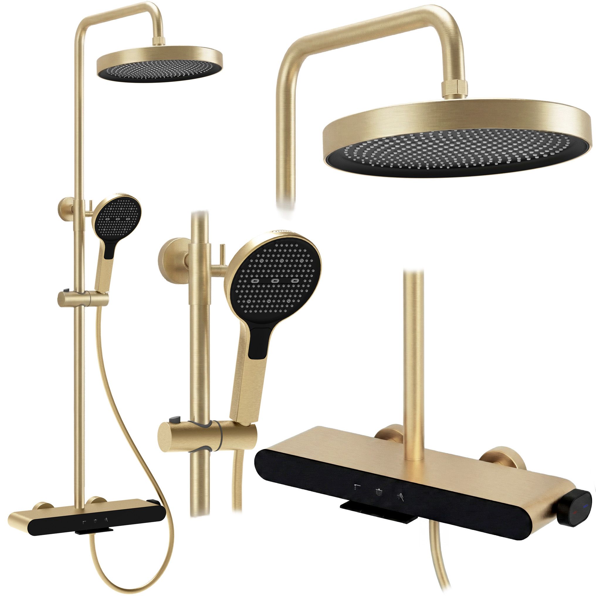 Duschgarnitur Rea Farel Brush Gold
