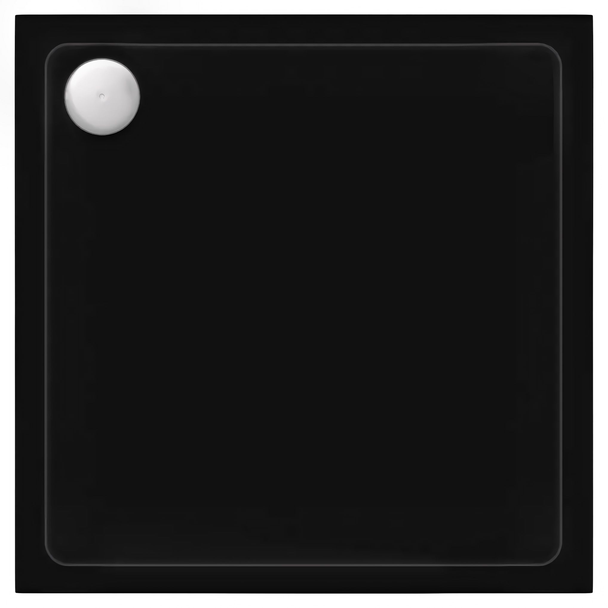 Duschtasse Rea Savoy Black 80x80 With Brushed Gold Cover