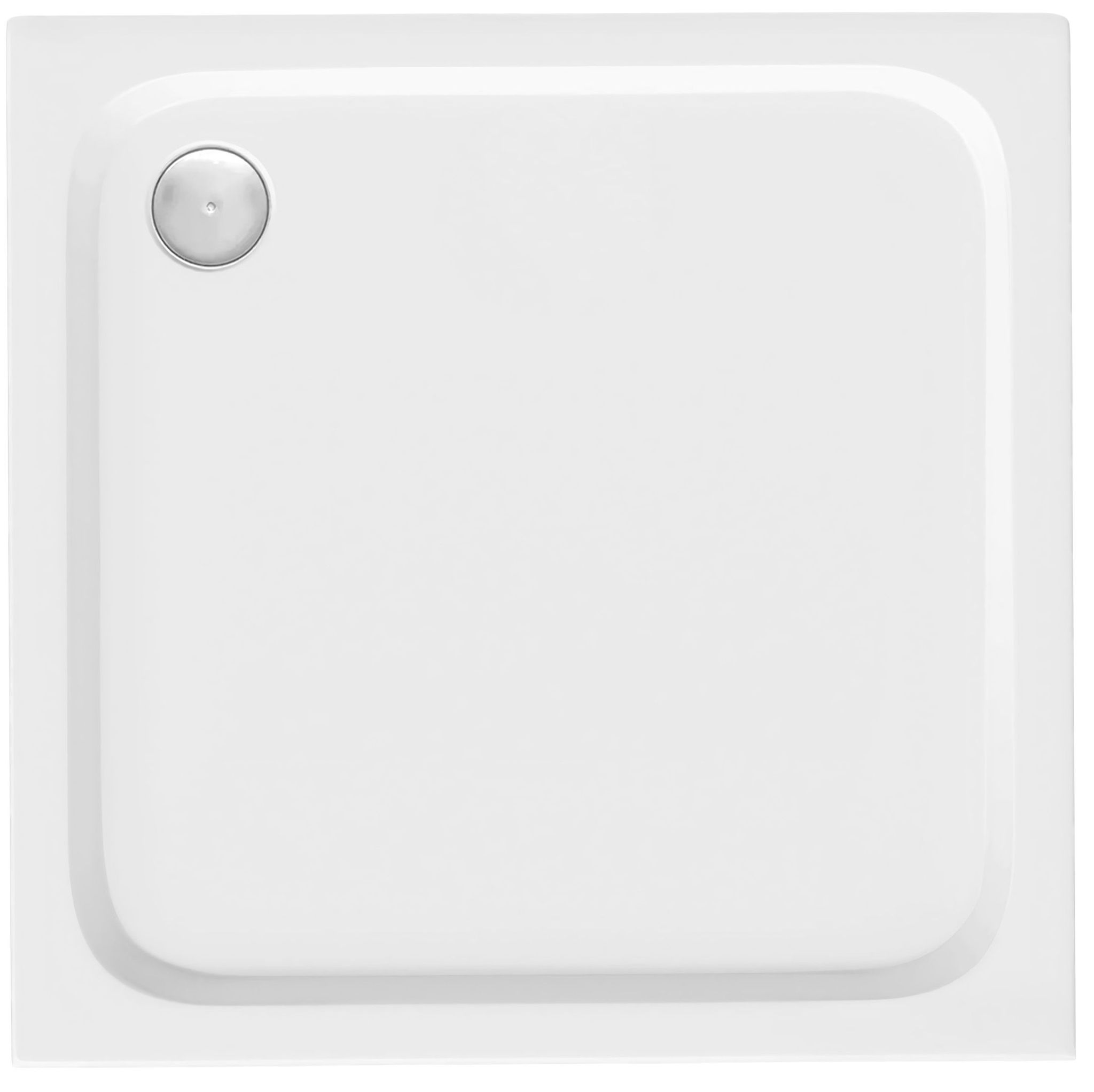 Duschtasse Rea Belmond White 80x80 With Brushed Gold Cover