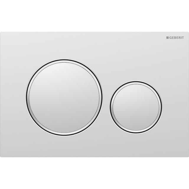 Geberit Sigma20 Zweimengenspülplatte: Matt Verchromt Lackiert, Easy-clean-beschichtung, Glänzend Verchromt (115.882.jq.1)